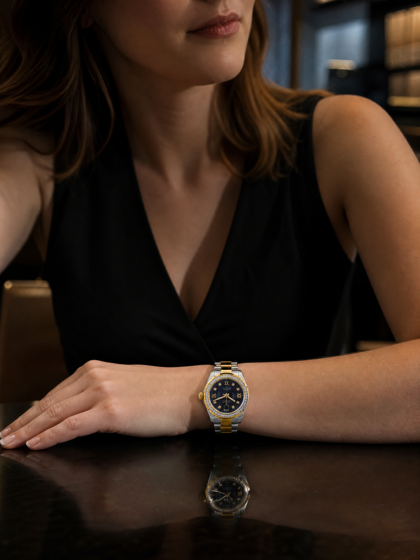 Jaguar Executive Dame J893/2 — Ladies' Blue Dial, Two-Tone Bracelet, 34.5 mm