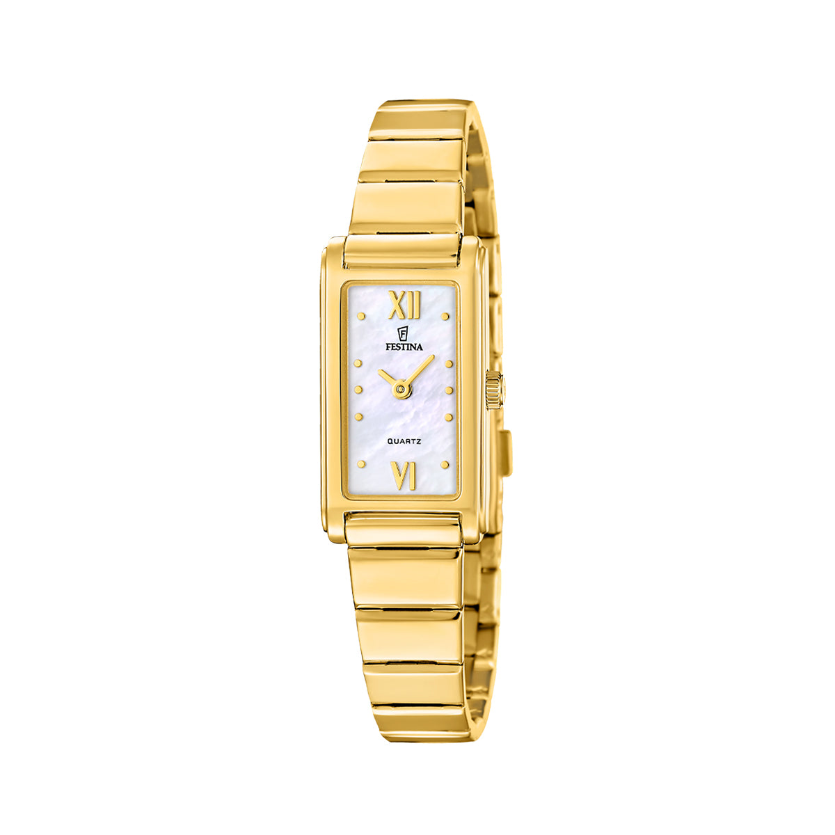 Festina ladies' watch, gold tank case, white dial