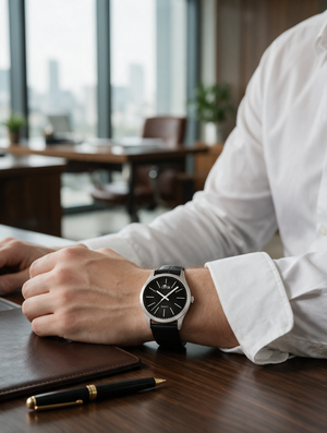 Lotus Minimalist 15961/3 worn on the wrist with a white shirt cuff