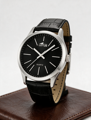 Lotus Minimalist 15961/3 men's watch, black dial, black leather strap